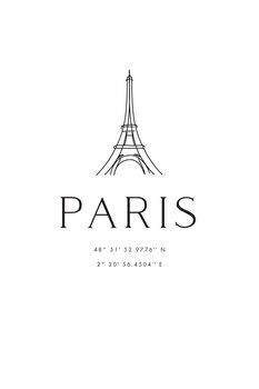 Ilustracija Paris coordinates with Eiffel Tower