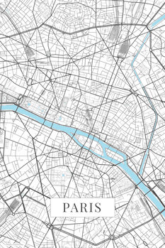 Mapa Paris white