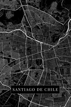 Carte Santiago De Chile black