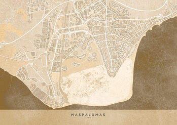 Mapa Sepia vintage map of Maspalomas