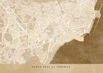 Mapa Sepia vintage map of Santa Cruz de Tenerife