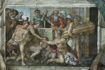 Kunsttryk Sistine Chapel Ceiling: Noah After the Flood