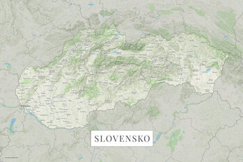 Mapa Slovensko color