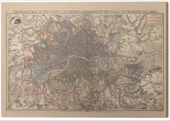 Obraz na plátně Stanfords - Map of the County of London