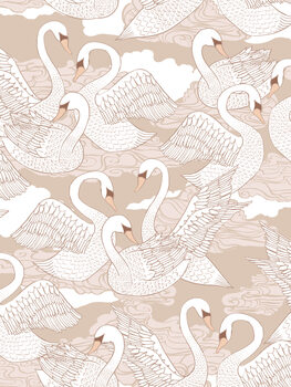 Illustration Swans - Cotton