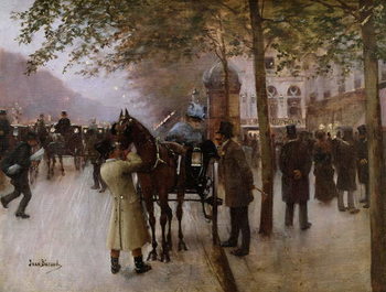 Stampa artistica The Boulevards, Evening in Front of the Cafe Napolitain, late 19th century