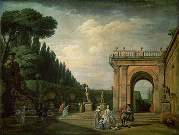 Kunsttryk The Gardens of the Villa Ludovisi, Rome, 1749