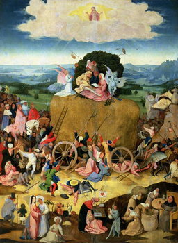 Художній друк The Haywain: central panel of the triptych, c.1500