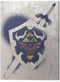 Obraz na plátně The Legend of Zelda - Hylian Shield Stencil