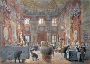 Reproduction de Tableau The Marble Room with Egyptian, Greek and Roman Antiquities of the Ambraser