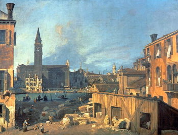 Kunsttryk Venice: Campo San Vidal and Santa Maria della Carita  1727-28