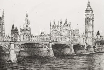 Obrazová reprodukce Westminster Bridge London, 2006,