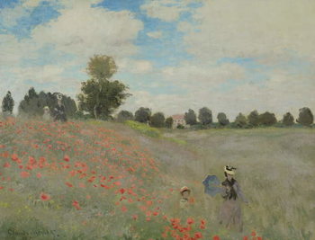 Stampa su Tela Wild Poppies, near Argenteuil , 1873