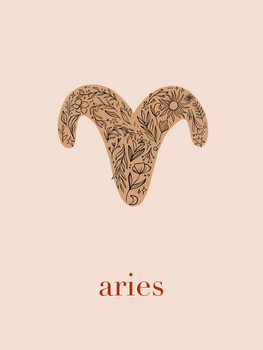 Illustrazione Zodiac - Aries - Floral Blush