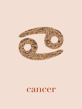 Ilustrace Zodiac - Cancer - Floral Blush