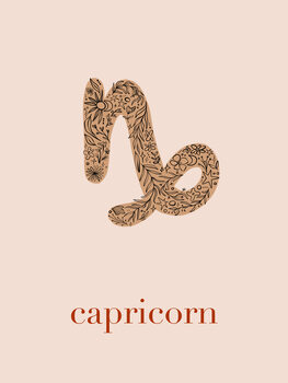Illustration Zodiac - Capricorn - Floral Blush