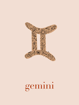 Ilustrace Zodiac - Gemini - Floral Blush