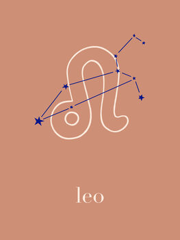 Illustrasjon Zodiac - Leo - Terracotta