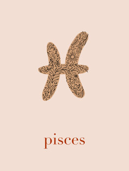 Ilustrace Zodiac - Pisces - Floral Blush