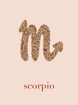 Illustration Zodiac - Scorpio - Floral Blush