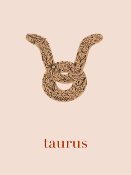 Ilustrace Zodiac - Taurus - Floral Blush