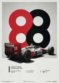 Εκτύπωση έργου τέχνης McLaren MP4/4 - Ayrton Senna - 1988 - San Marino GP - 1988