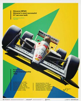 Εκτύπωση έργου τέχνης McLaren MP4/4 - Ayrton Senna - San Marino GP - 35th Anniversary - 1988