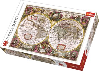 Puzzle Historická mapa světa r. 1630