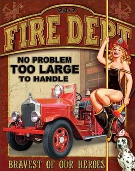 Μεταλλική πινακίδα FIRE DEPT - no problem