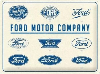 Mетална табела Ford - Logo Evolution
