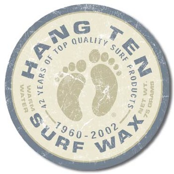 Mетална табела HANG TEN - surf wax