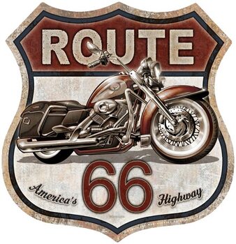 Μεταλλική πινακίδα Rout 66 Bike