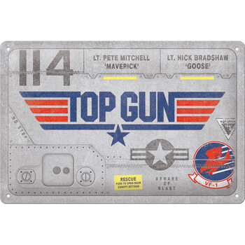 Mетална табела Top Gun - Aircraft Metal