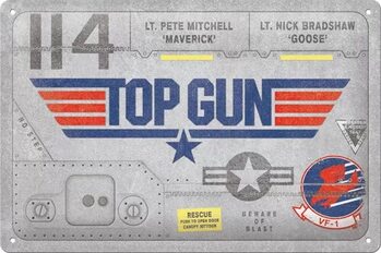 Mетална табела Top Gun - Aircraft Metal