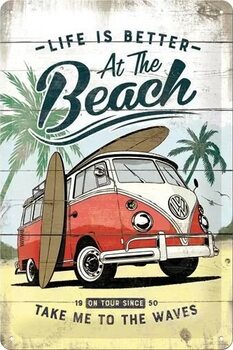 Μεταλλική πινακίδα Volkswagen VW - T1 - At the Beach
