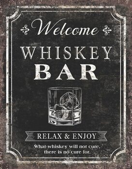 Mетална табела Whiskey Bar