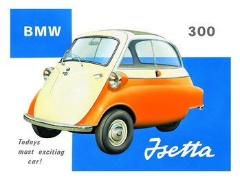 Metallskylt Bubble car BMW
