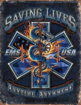 Metallskylt EMS - Saving Lives