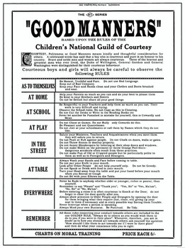 Metallskylt GOOD MANNERS