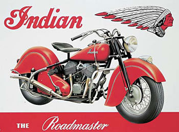 Metallskylt INDIAN ROADMASTER