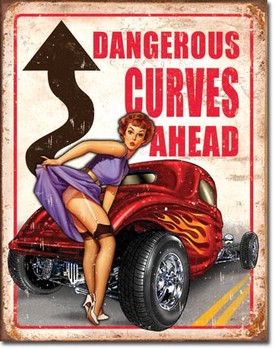 Plåtskylt LEGENDS - dangerous curves