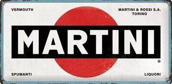 Metallskylt Martini Logo White
