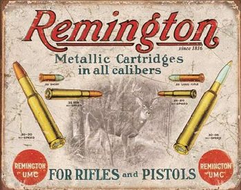 Plåtskylt REM - REMINGTON - For Rifles & Pistols