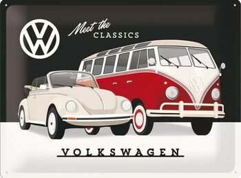 Plåtskylt Volkswagen VW - T1 & Beetle