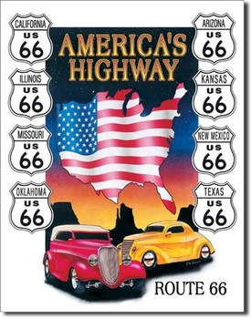AMERICAS HIGHWAY Metallskilt