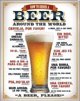 Metallskilt BEER - How to Order a Beer