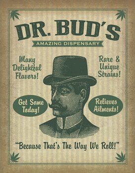 Metallskilt Dr. Buds