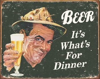 EPHEMERA - BEER - For Dinner Metallskilt