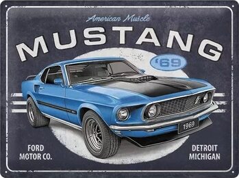 Metallskilt Ford - Mustang - 1969 Mach 1