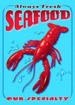 Metallskilt SEAFOOD